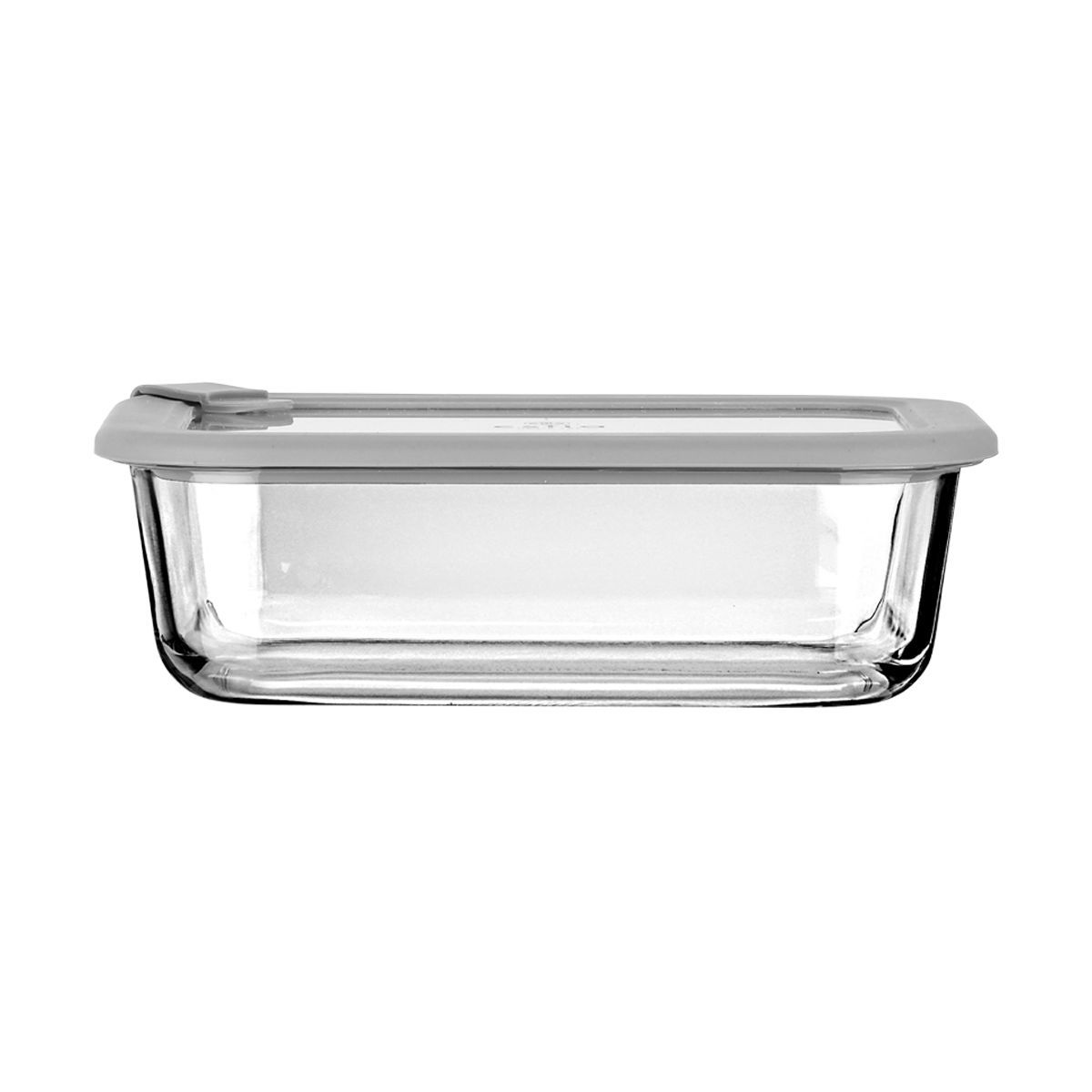 Φαγητοδοχείο Γυάλινο Με Καπάκι Σιλικόνης 1050ml/21,6x16,5x7,4εκ. ColorSeal Γκρι Estia 01-26424...