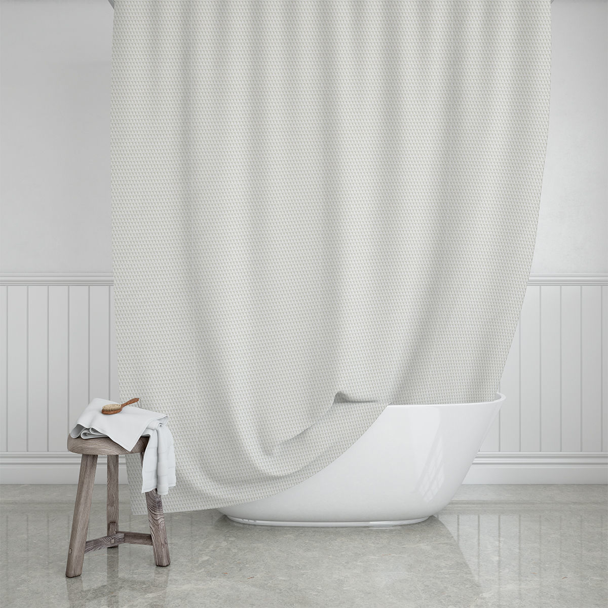 estia Κουρτίνα Μπάνιου Αδιάβροχη Polyester Camellia Pearl 180x200εκ. Estia 02-28084 (Ύφασμα: Polyester, Χρώμα: Pearl) - estia - 02-28084