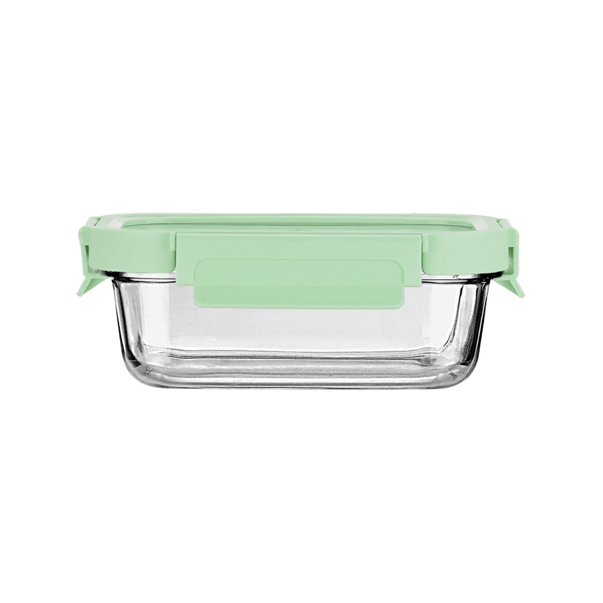 Φαγητοδοχείο Γυάλινο Με Καπάκι Πλαστικό 640ml/18,9x14,5x6,7εκ. Click & Seal Mint...