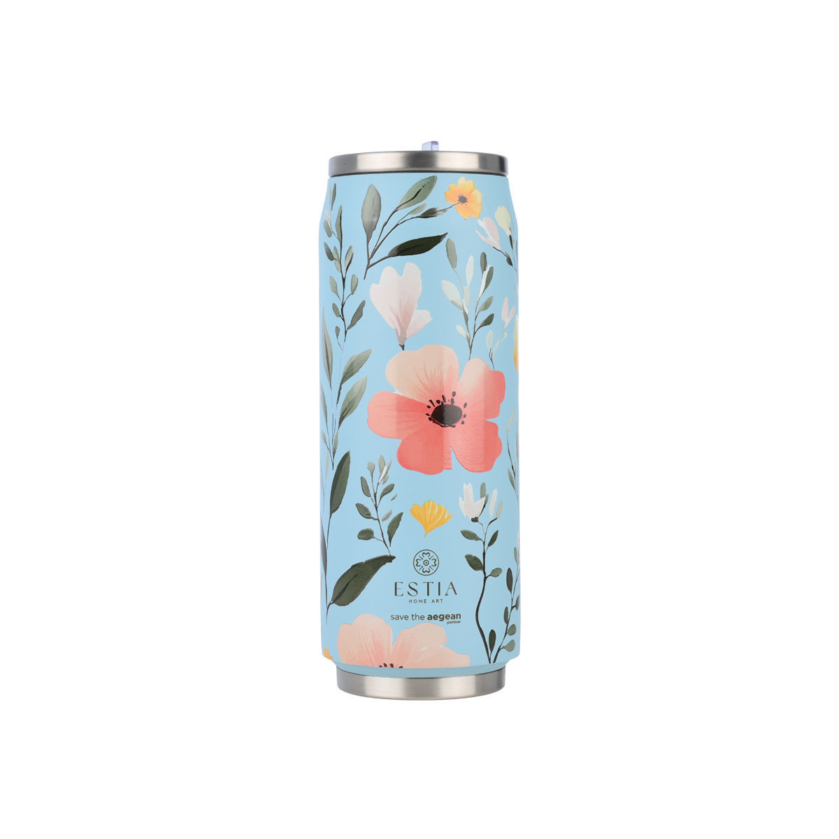 Θερμός-Ποτήρι Ανοξείδωτο Travel Cup Sky Garden Save The Aegean Estia 500ml-7x19εκ. 01-31206 (Υλικό: Ανοξείδωτο) - estia - 01-31206