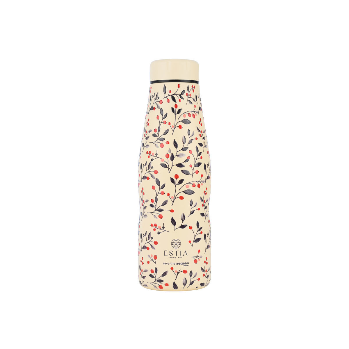 Θερμός-Μπουκάλι Ανοξείδωτο Flask Bloom Beige Save The Aegean Estia 500ml-7x7x22,3εκ....