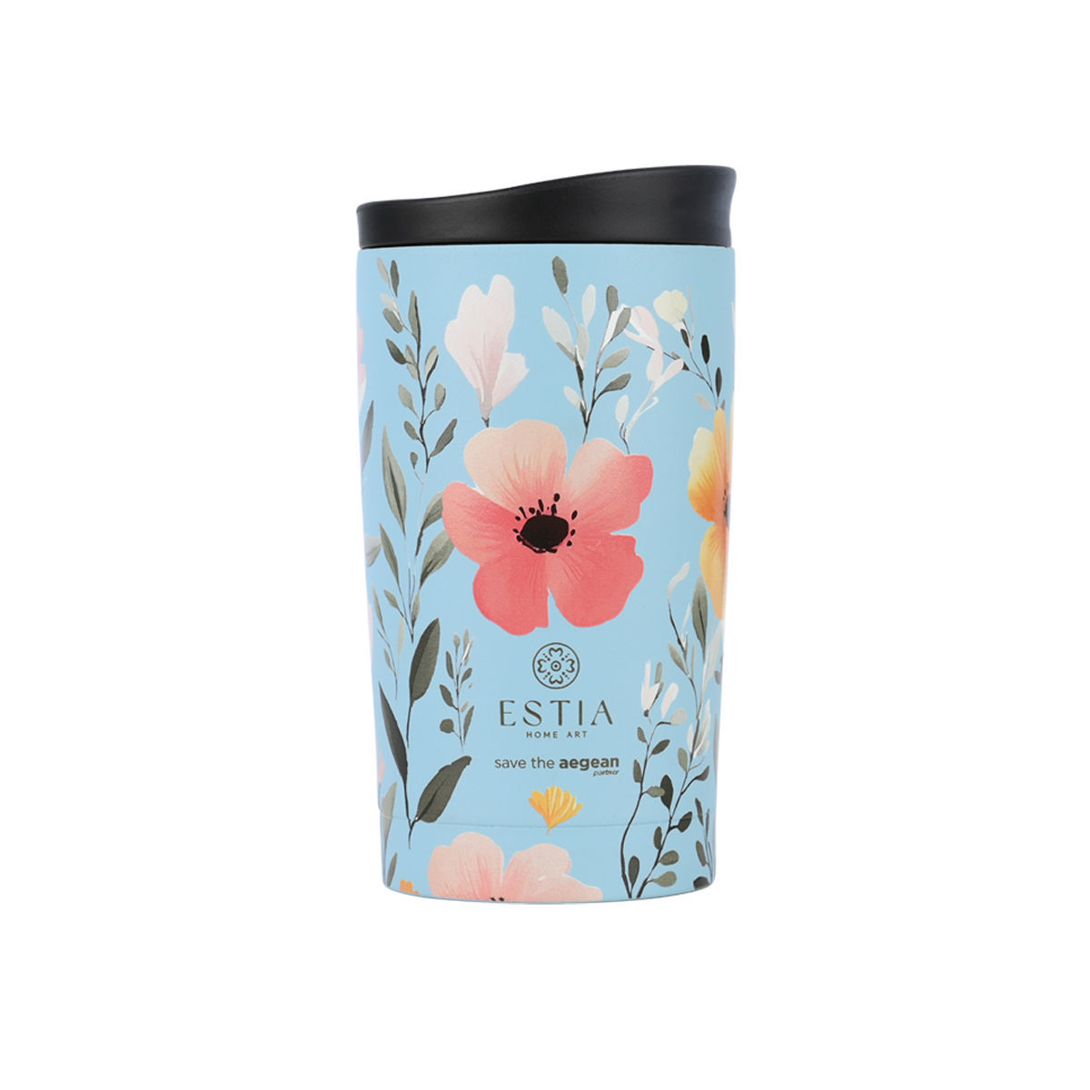 estia Θερμός Ποτήρι Ανοξείδωτος Travel Mug Sky Garden Save The Aegean 350ml-8x8x15εκ. Estia 01-31879 (Υλικό: Ανοξείδωτο) - estia - 01-31879