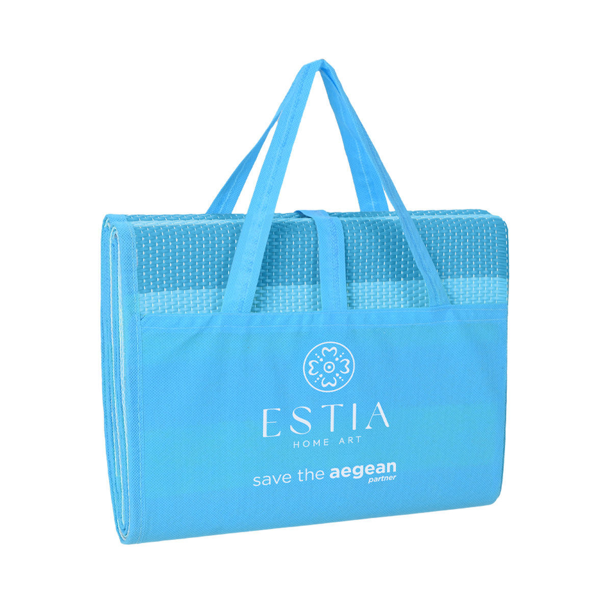 Ψάθα Θαλάσσης Πλαστική Μπλε 180x86εκ. Serene Shores Estia 00-30612 (Υλικό: Πλαστικό, Χρώμα: Μπεζ) - estia - 00-30612