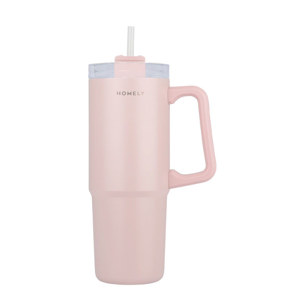 Θερμός Ανοξείδωτος Straw Tumbler 14x8,8x22,5εκ.-900ml Homely Rose Quartz Estia 01-34535 (Υλικό: Ανοξείδωτο, Χρώμα: Ροζ) - estia - 01-34535