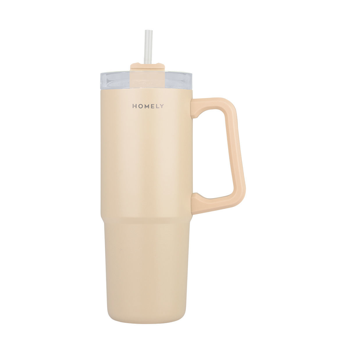 Θερμός Ανοξείδωτος Straw Tumbler 14x8,8x22,5εκ.-900ml Homely Sandstone Estia 01-34504 (Υλικό: Ανοξείδωτο, Χρώμα: Sand) - estia - 01-34504