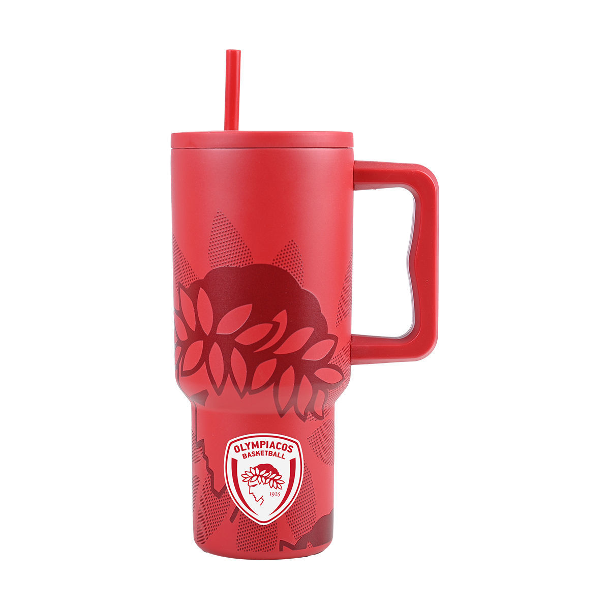 Θερμός Ανοξείδωτος Straw Tumbler XL 14,5x10x22,5εκ.-900ml Olympiacos BC Edition Estia 01-35969 (Υλικό: Ανοξείδωτο, Χρώμα: Κόκκινο) - estia - 01-35969