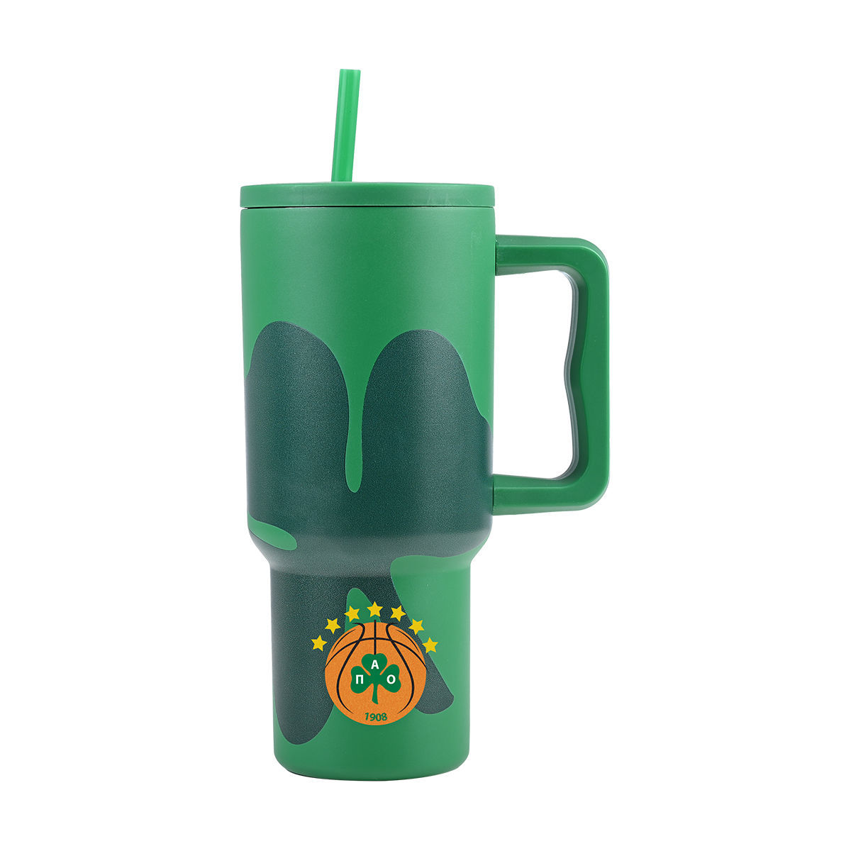 Θερμός Ανοξείδωτος Straw Tumbler XL 14,5x10x22,5εκ.-900ml Panathinaikos BC Estia 01-35983 (Υλικό: Ανοξείδωτο, Χρώμα: Πράσινο ) - estia - 01-35983