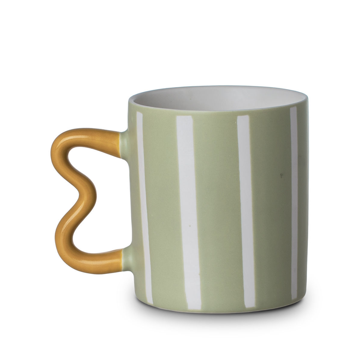 Κούπα New Bone 450ml-8,9x10εκ. Ανοιχτό Πράσινο Jazz Lines Estia 07-35143 (Υλικό: Πορσελάνη, Χρώμα: Πράσινο ) - estia - 07-35143