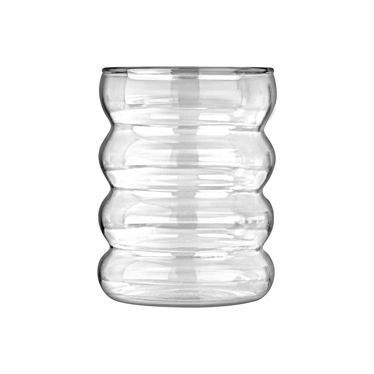 Ποτήρι Νερού Γυάλινο Κυμματιστό Διάφανο Waves 350ml-8x8