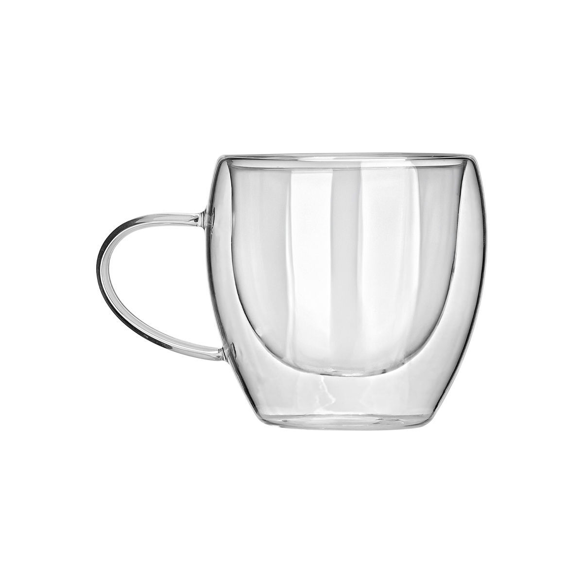 Κούπα Γυάλινη Με Διπλό Τοίχωμα 250ml-12,5x8x9εκ. Estia 07-35389 (Σετ 2 Τεμάχια) (Υλικό: Γυαλί, Χρώμα: Διάφανο ) - estia - 07-35389