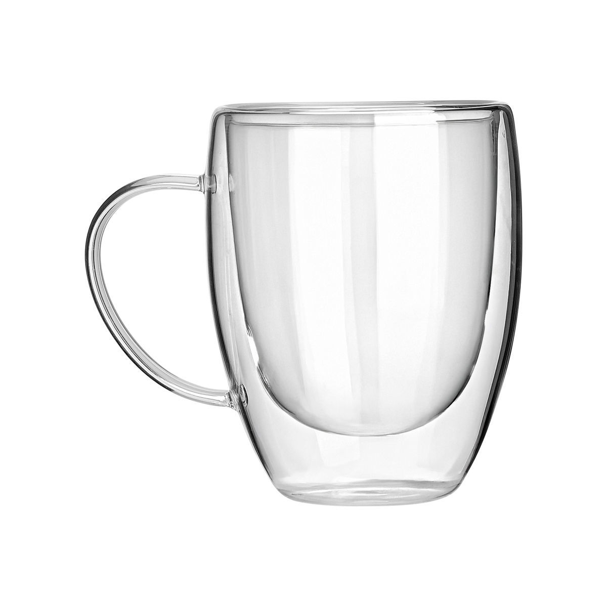 Κούπα Γυάλινη Με Διπλό Τοίχωμα 350ml-13x8x11,5εκ. Estia 07-35396 (Σετ 2 Τεμάχια) (Υλικό: Γυαλί, Χρώμα: Διάφανο ) - estia - 07-35396