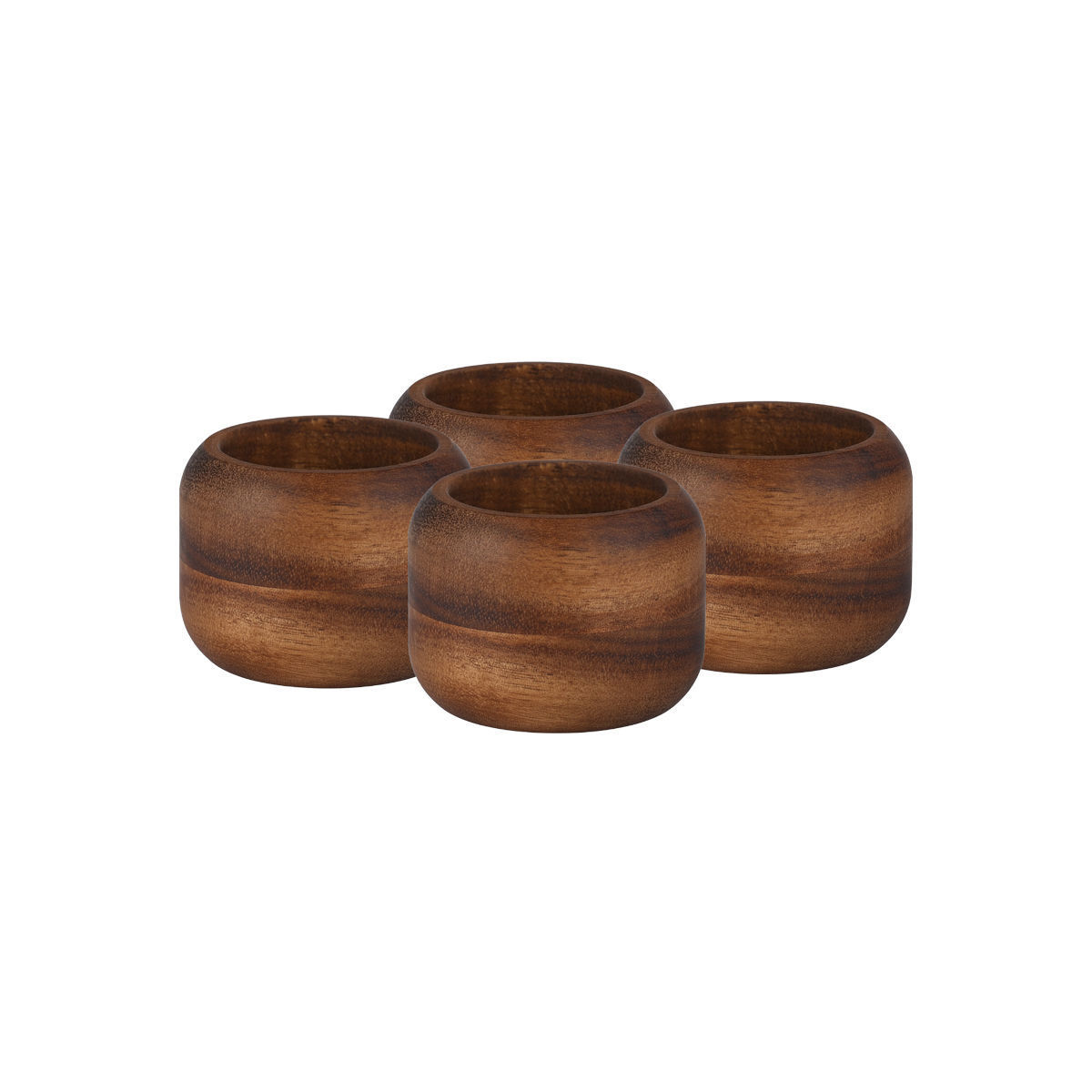 Δαχτυλίδι Πετσέτας Σετ 4τμχ Κρίκος Ξύλινος Allure 5,5x4