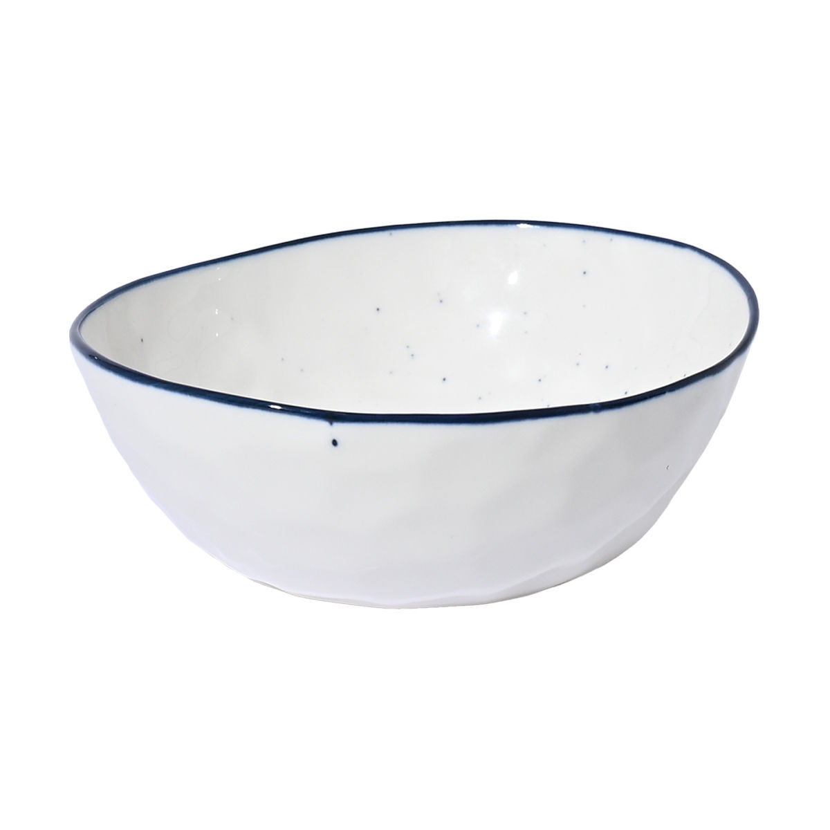 Μπωλ Σερβιρίσματος Πορσελάνης Λευκό-Μπλε 12εκ. Pebbles Estia 07-37116 (Σετ 6 Τεμάχια) (Υλικό: Πορσελάνη, Χρώμα: Λευκό) - estia - 07-37116