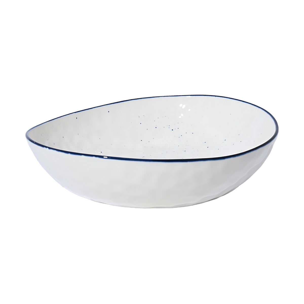 Πιάτο Βαθύ Φαγητού Πορσελάνης Λευκό-Μπλε 20εκ. Pebbles Estia 07-37147 (Σετ 6 Τεμάχια) (Υλικό: Πορσελάνη, Χρώμα: Λευκό, Μέγεθος: Μεμονωμένο) - estia - 07-37147