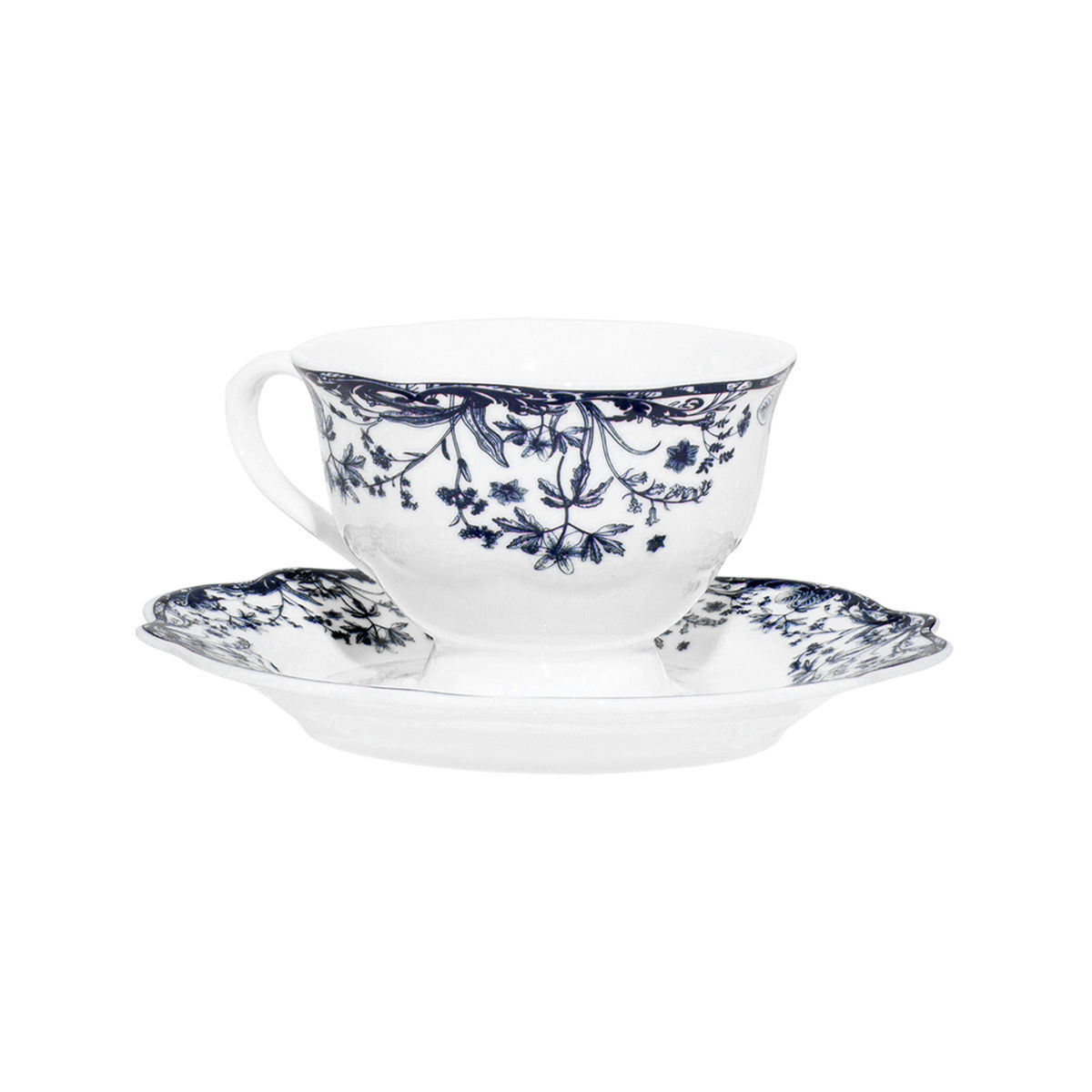 Φλυτζάνι Τσαγιού Πορσελάνης 220ml Reverie Blue Estia 07-38830 (Σετ 6 Τεμάχια) (Υλικό: Πορσελάνη, Χρώμα: Μπλε) - estia - 07-38830