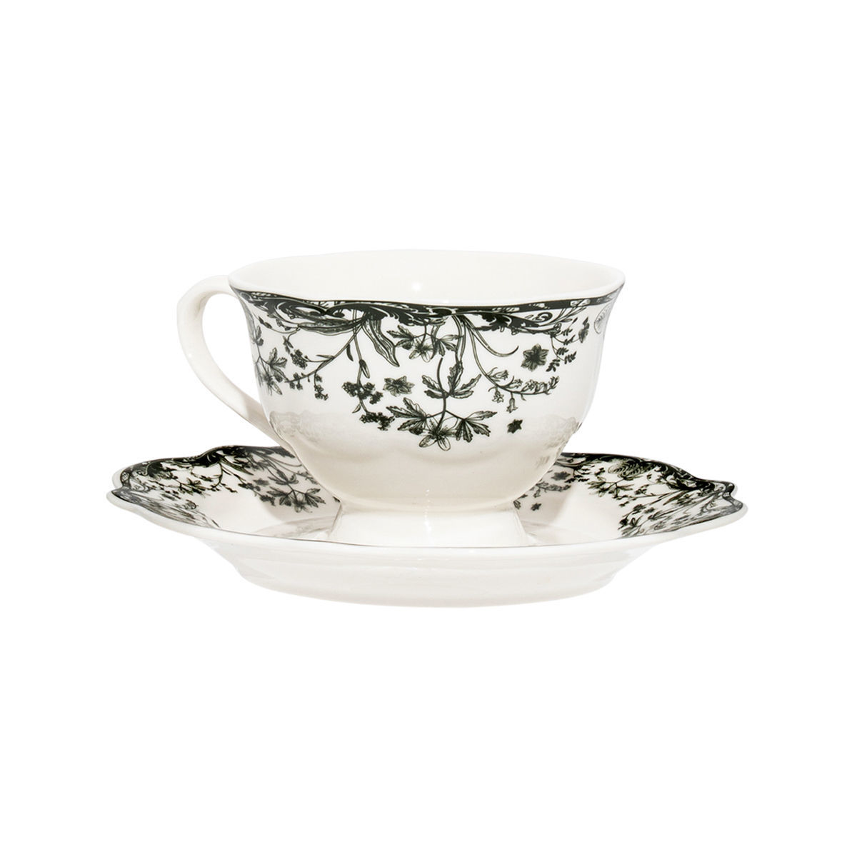 Φλυτζάνι Τσαγιού Πορσελάνης 220ml Reverie Green Estia 07-38755 (Σετ 6 Τεμάχια) (Υλικό: Πορσελάνη, Χρώμα: Πράσινο ) - estia - 07-38755