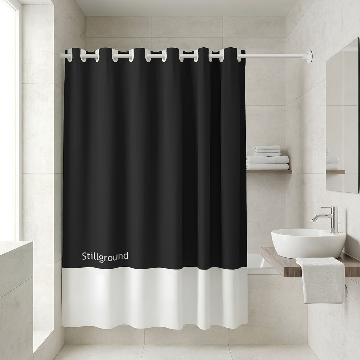 Κουρτίνα Μπάνιου Αδιάβροχη Polyester 180x194εκ. Stillgr