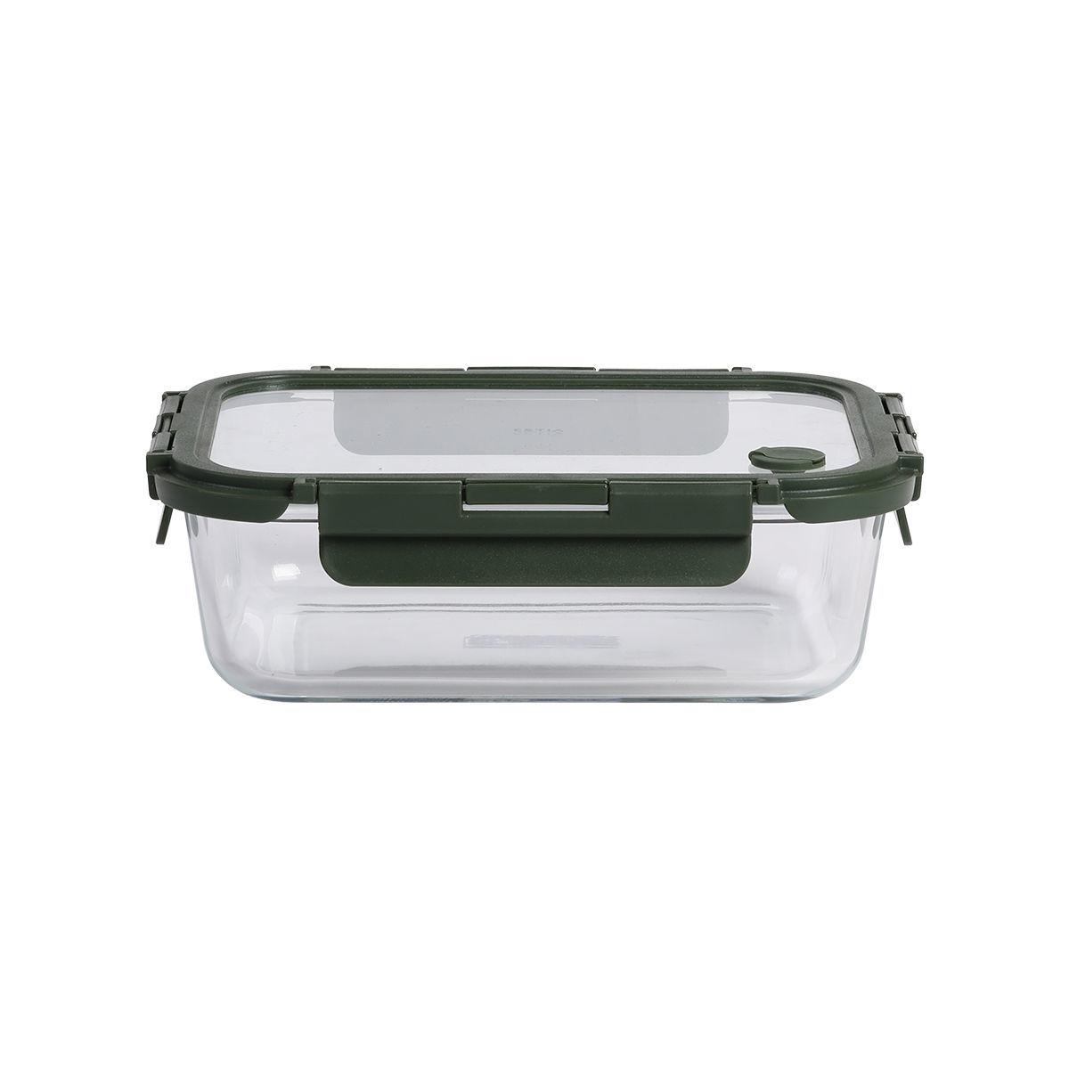 Φαγητοδοχείο Γυάλινο 1510ml-22,1x16,5x6,6εκ. Olive Click & Seal Estia 01-39677 (Υλικό: Γυαλί, Χρώμα: Λαδί) - estia - 01-39677