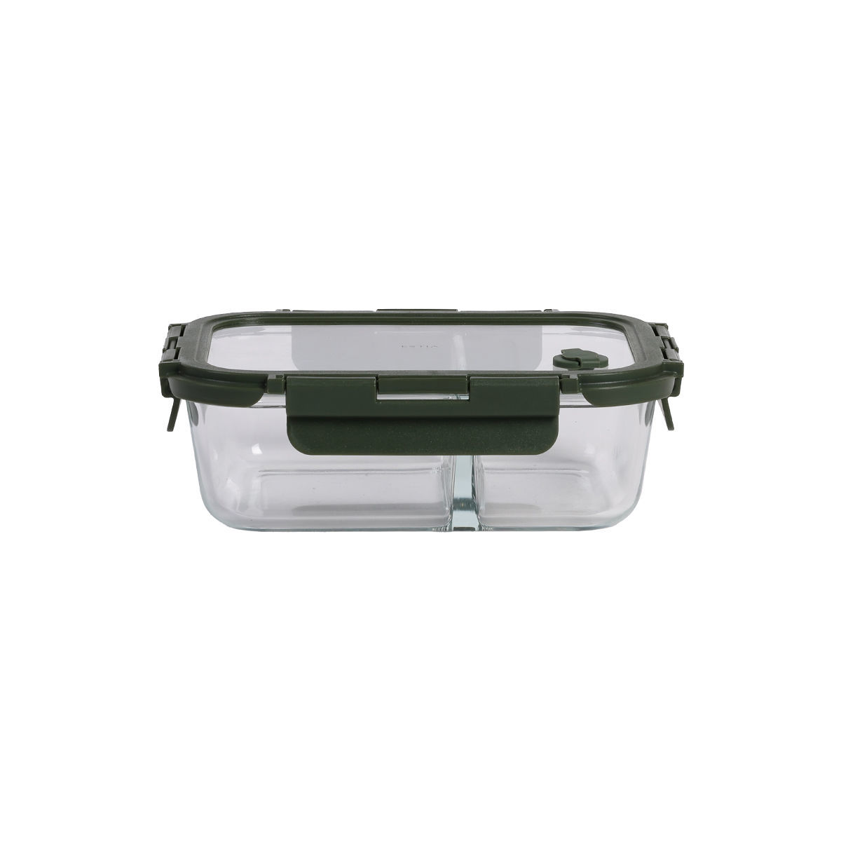 Φαγητοδοχείο Γυάλινο 2 Θέσεων 1030ml-19,8x14,8x5,9εκ. Olive Click & Seal Estia 01-39622 (Υλικό: Γυαλί, Χρώμα: Λαδί) - estia - 01-39622