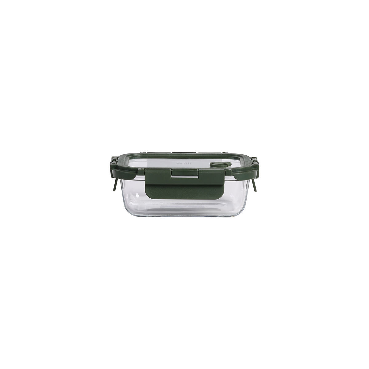 Φαγητοδοχείο Γυάλινο 370ml-14,5x10,5x4,7εκ. Olive Click & Seal Estia 01-39646 (Υλικό: Γυαλί, Χρώμα: Λαδί) - estia - 01-39646