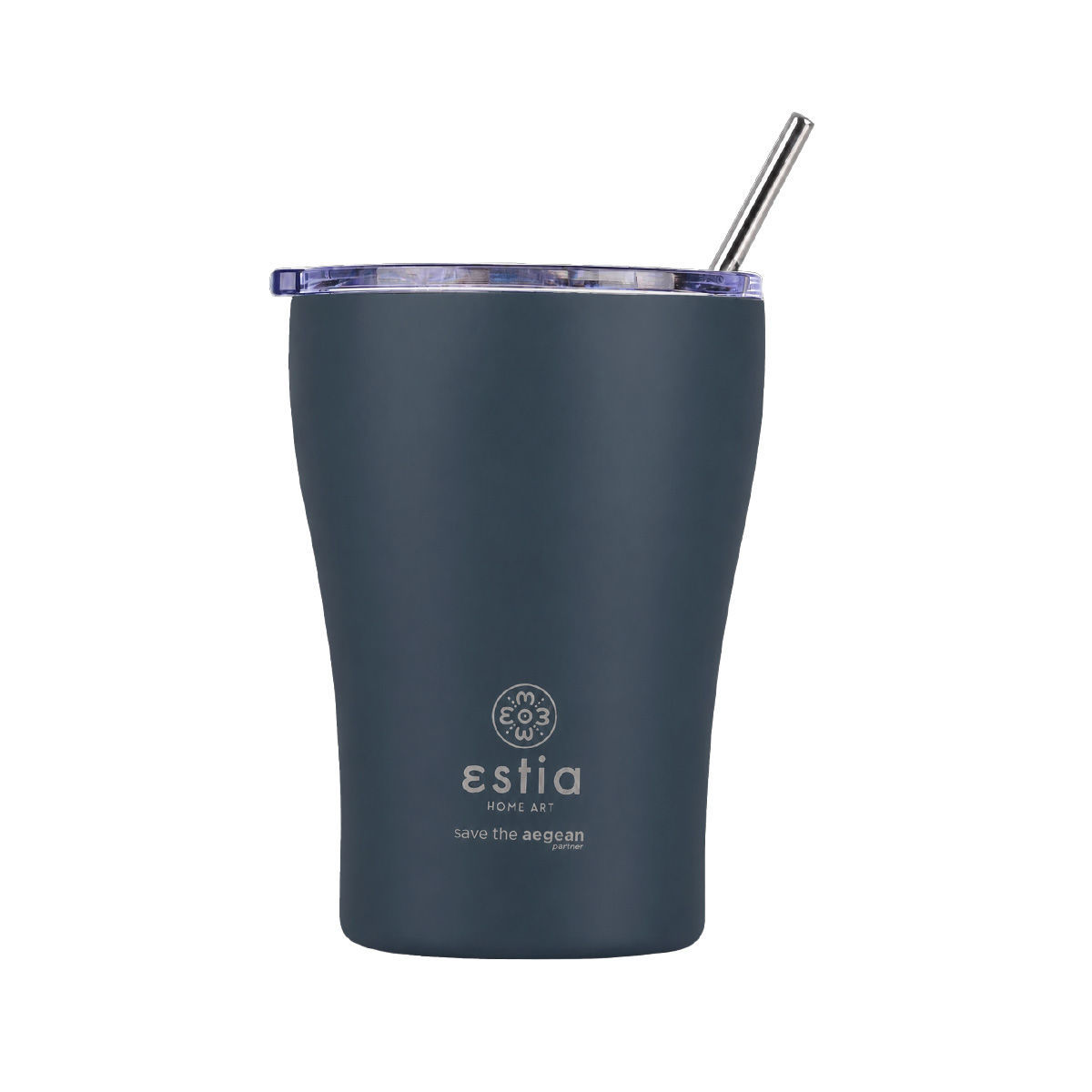 Θερμός-Ποτήρι Ανοξείδωτο Coffee Mug Indigo Save The Aegean Estia 350ml-8,7x12,5εκ. 01-41427 (Υλικό: Ανοξείδωτο) - estia - 01-41427