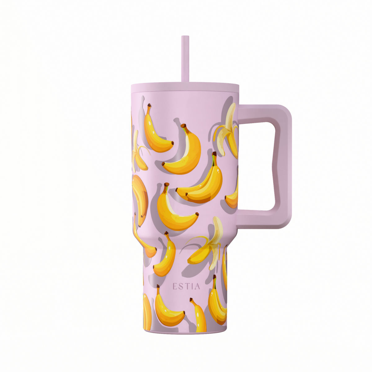 Θερμός Ανοξείδωτος Straw Tumbler XL 14,5x10x22,8εκ.-900ml Banana Mood Save The Aegean Estia 01-41601 (Υλικό: Ανοξείδωτο) - estia - 01-41601