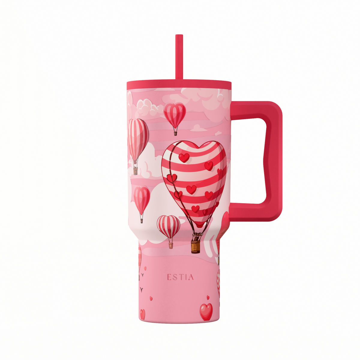 Θερμός Ανοξείδωτος Straw Tumbler XL 14,5x10x22,8εκ.-900ml Love Ascend Save The Aegean Estia 01-41533 (Υλικό: Ανοξείδωτο) - estia - 01-41533