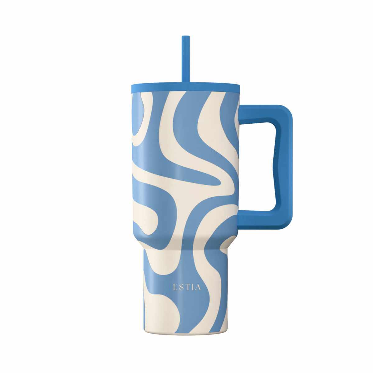 Θερμός Ανοξείδωτος Straw Tumbler XL 14,5x10x22,8εκ.-900ml Ocean Waves Save The Aegean Estia 01-41571 (Υλικό: Ανοξείδωτο) - estia - 01-41571