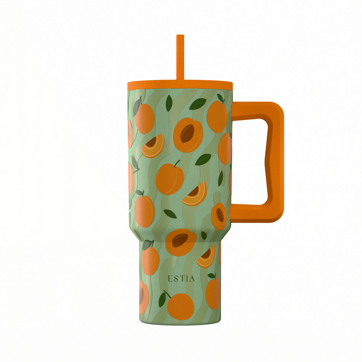 Θερμός Ανοξείδωτος Straw Tumbler XL 14,5x10x22,8εκ.-900ml Peach Garden Save The Aegean Estia 01-41632 (Υλικό: Ανοξείδωτο) - estia - 01-41632