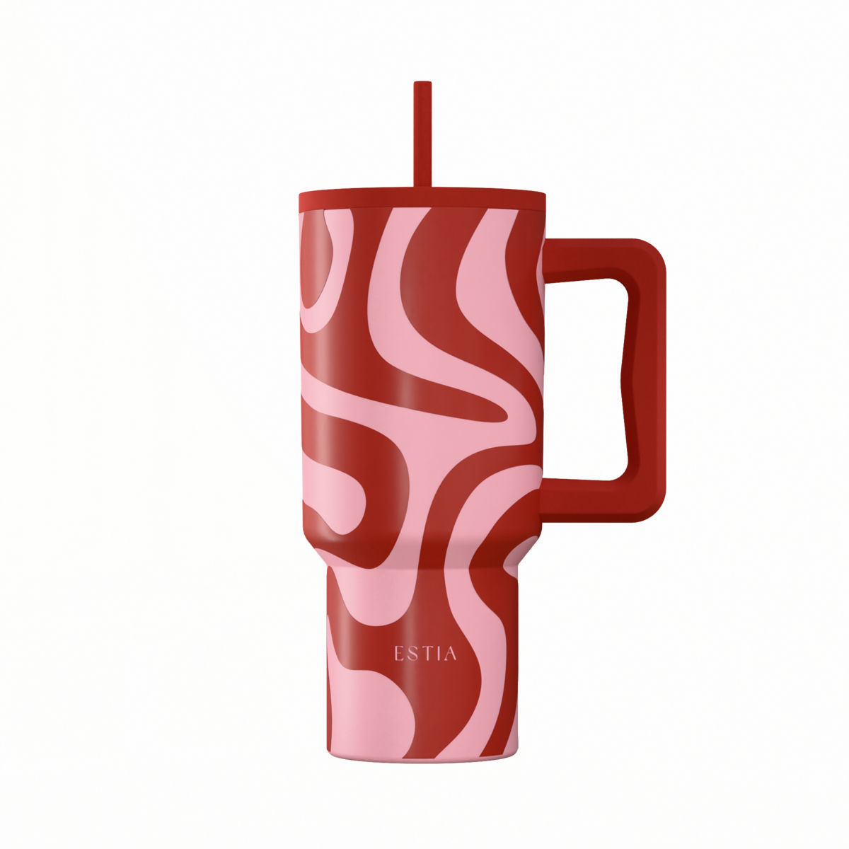 Θερμός Ανοξείδωτος Straw Tumbler XL 14,5x10x22,8εκ.-900ml Coral Waves Save The Aegean Estia 01-41588 (Υλικό: Ανοξείδωτο) - estia - 01-41588