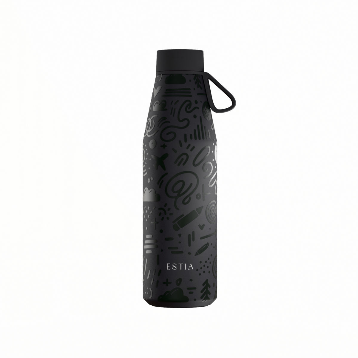 Θερμός-Μπουκάλι Ανοξείδωτο Noir Echo Flow Save The Aegean Estia 500ml 01-42059 (Υλικό: Ανοξείδωτο) - estia - 01-42059