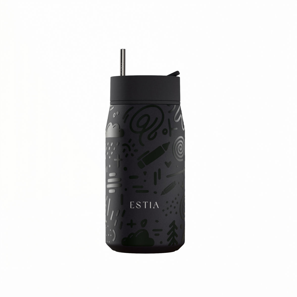 Θερμός-Ποτήρι Ανοξείδωτο Noir Echo Lens Save The Aegean Estia 360ml 01-42943 (Υλικό: Ανοξείδωτο) - estia - 01-42943