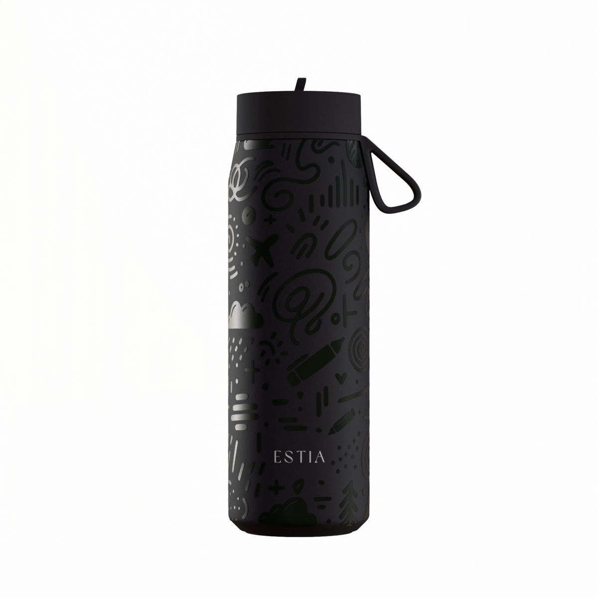 Θερμός Με Καλαμάκι Ανοξείδωτος Noir Echo Pulse Save The Aegean Estia 500ml 01-42509 (Υλικό: Ανοξείδωτο) - estia - 01-42509