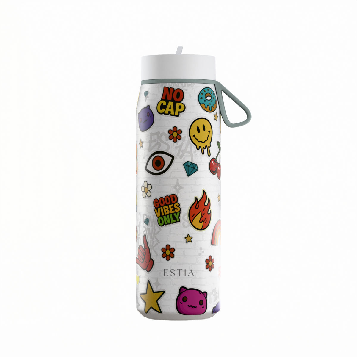 Θερμός Με Καλαμάκι Ανοξείδωτος Urban Vibes Pulse Save The Aegean Estia 500ml 01-42578 (Υλικό: Ανοξείδωτο) - estia - 01-42578