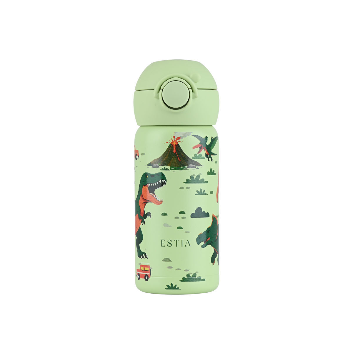 estia Θερμός Παιδικό Ανοξείδωτο Με Καλαμάκι Dino Explorer 350ml-7x7x18εκ. Save The Aegean Estia 01-43629 (Υλικό: Ανοξείδωτο) - estia - 01-43629