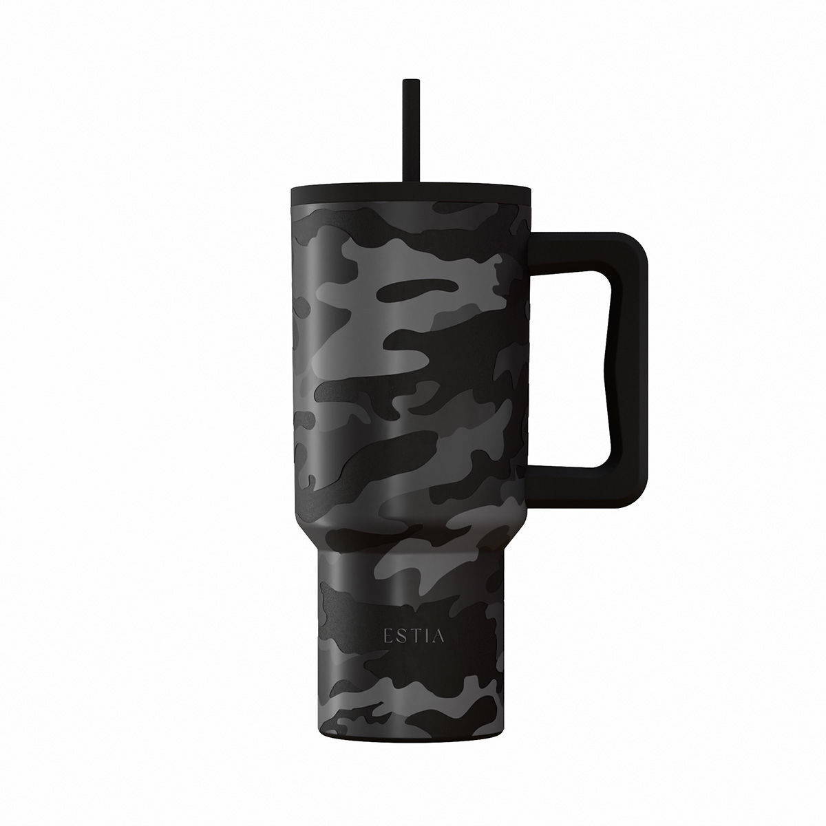 Θερμός Ανοξείδωτος Straw Tumbler XL 14,5x10x22,5εκ.-900ml Dark Camo Save The Aegean Estia 01-46163 (Υλικό: Ανοξείδωτο) - estia - 01-46163