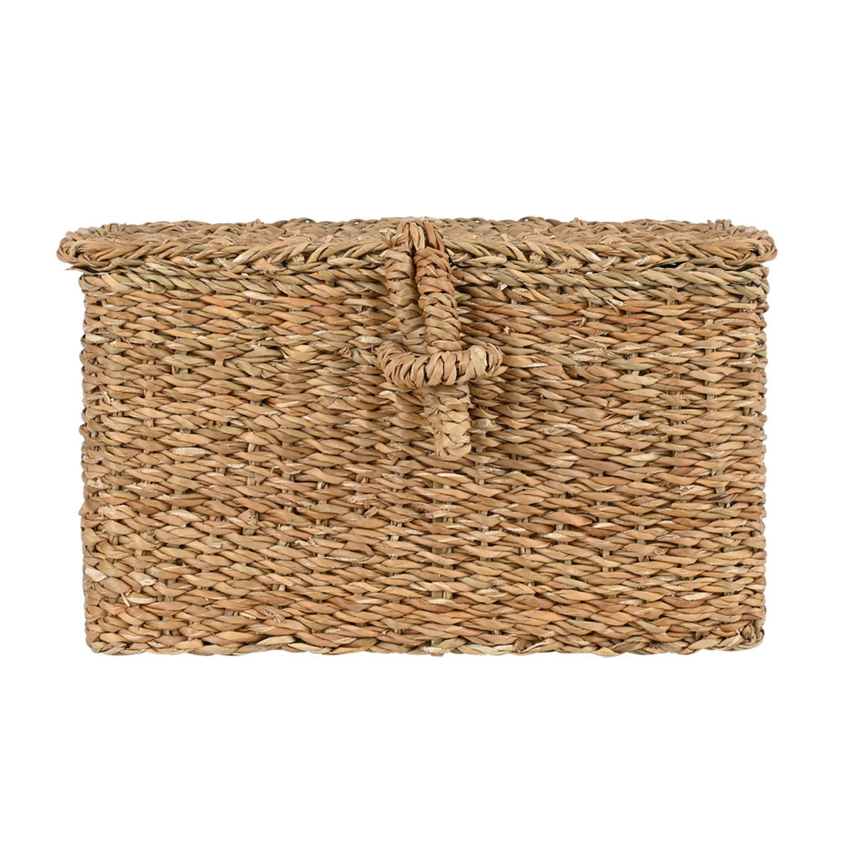 Καλάθι Οργάνωσης Με Καπάκι Ψάθινο Nerina Natural Estia 30x20x15εκ. 02-41687 (Υλικό: Ψάθινο, Χρώμα: Natural) - estia - 02-41687