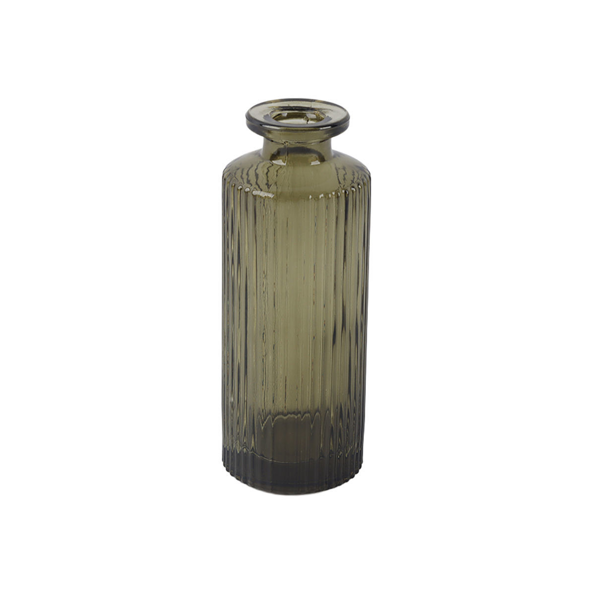 Βάζο Γυάλινο Smoked Green Glower 13εκ. Estia 09-51891 (Υλικό: Γυαλί, Χρώμα: Πράσινο ) - estia - 09-51891