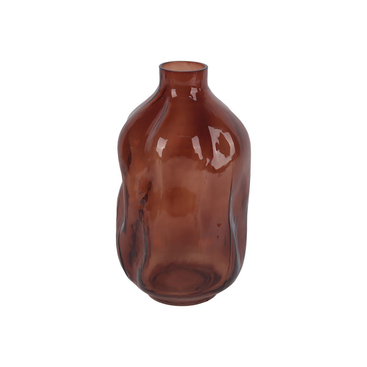 Βάζο Γυάλινο Ακανόνιστο Terracotta Glower 15x26,3εκ. Estia 09-51778 (Υλικό: Γυαλί, Χρώμα: Terracotta) - estia - 09-51778