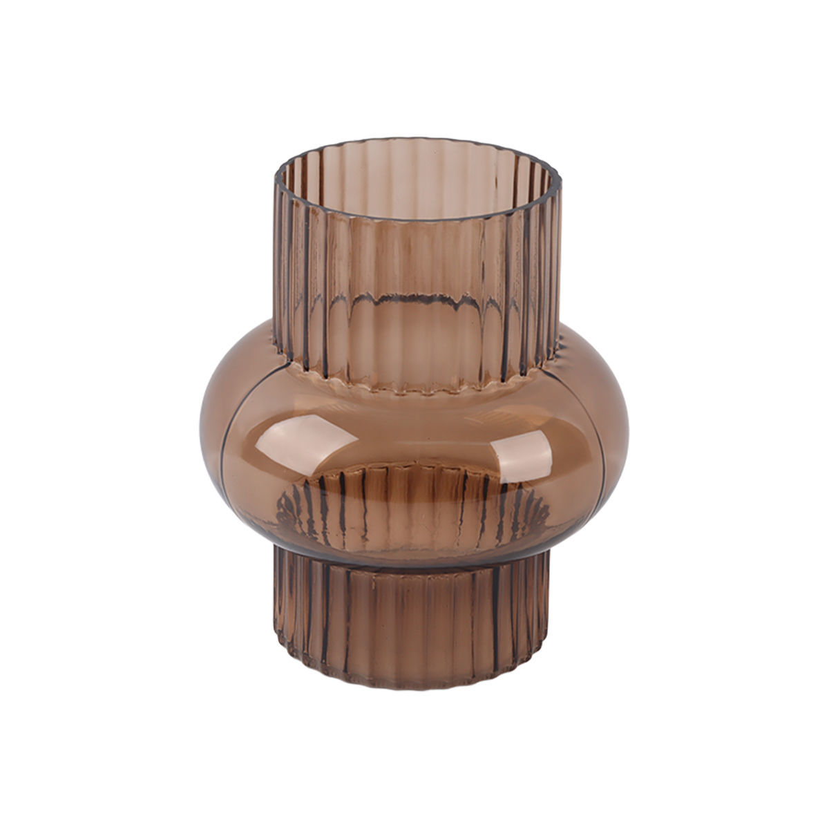 Βάζο Γυάλινο Καφέ Glower 17,7x20,5εκ. Estia 09-51914 (Υλικό: Γυαλί, Χρώμα: Καφέ) - estia - 09-51914