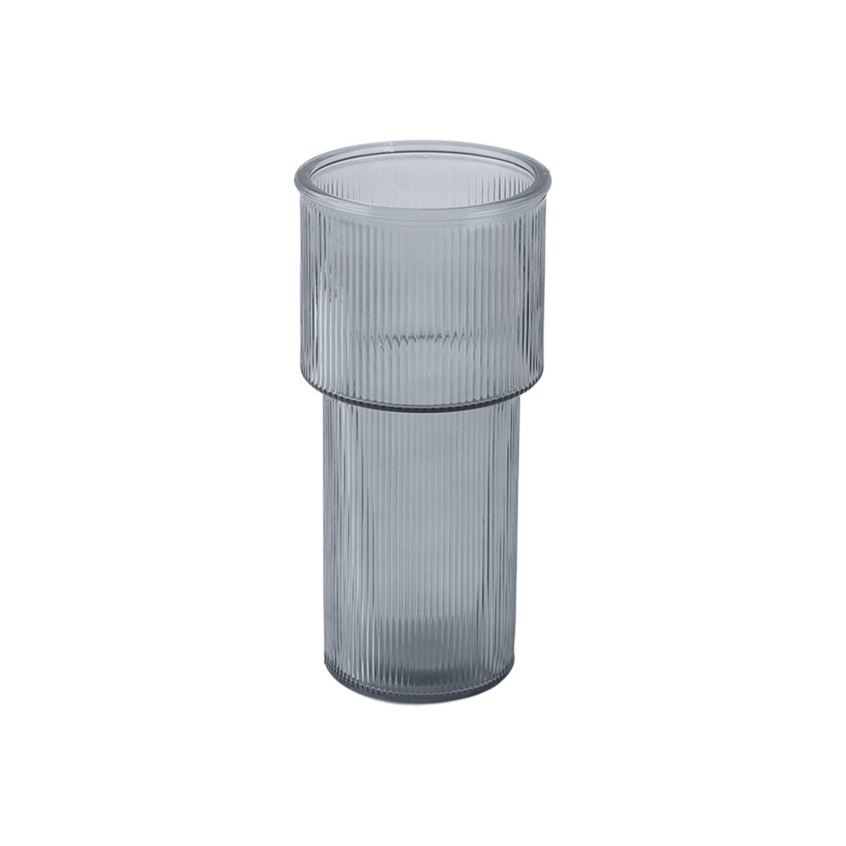 Βάζο Γυάλινο Γκρι Ripple 11,3x11,3x24εκ. Estia 09-51945 (Υλικό: Γυαλί, Χρώμα: Γκρι) - estia - 09-51945