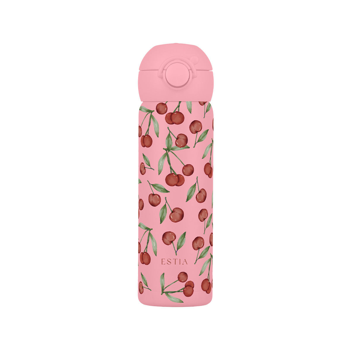 Θερμός Παιδικός Ανοξείδωτος Με Στόμιο Cherry Rose 470ml-7x7x22εκ. Save The Aegean Estia 01-55370 (Υλικό: Ανοξείδωτο) - estia - 01-55370