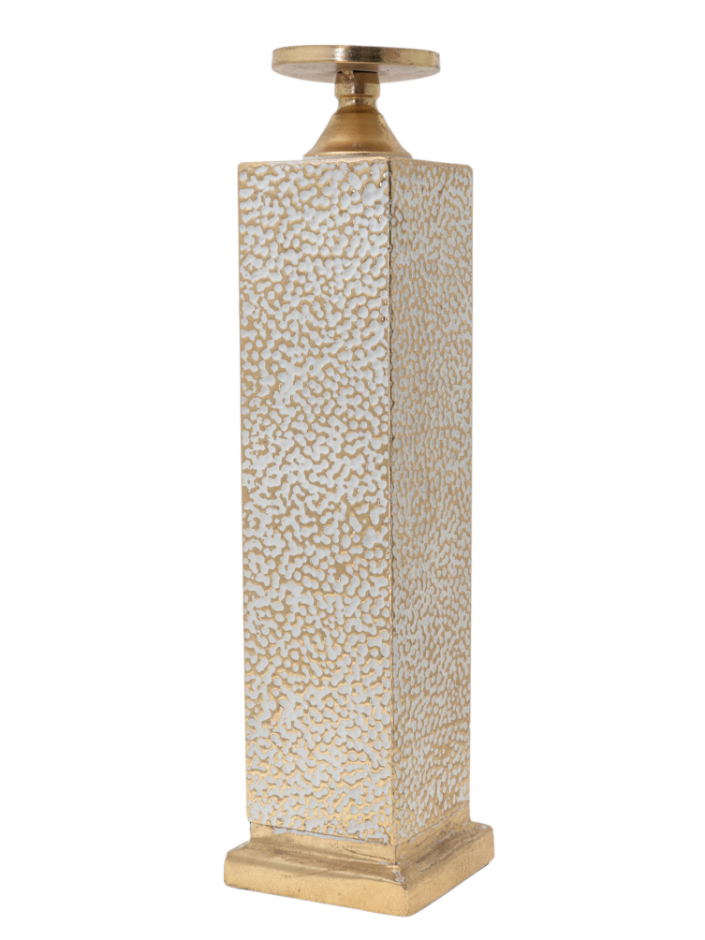 Κηροπήγιο Μεταλλικό Χρυσό Σφυρίλατο 13,5x52εκ. Zen Coll