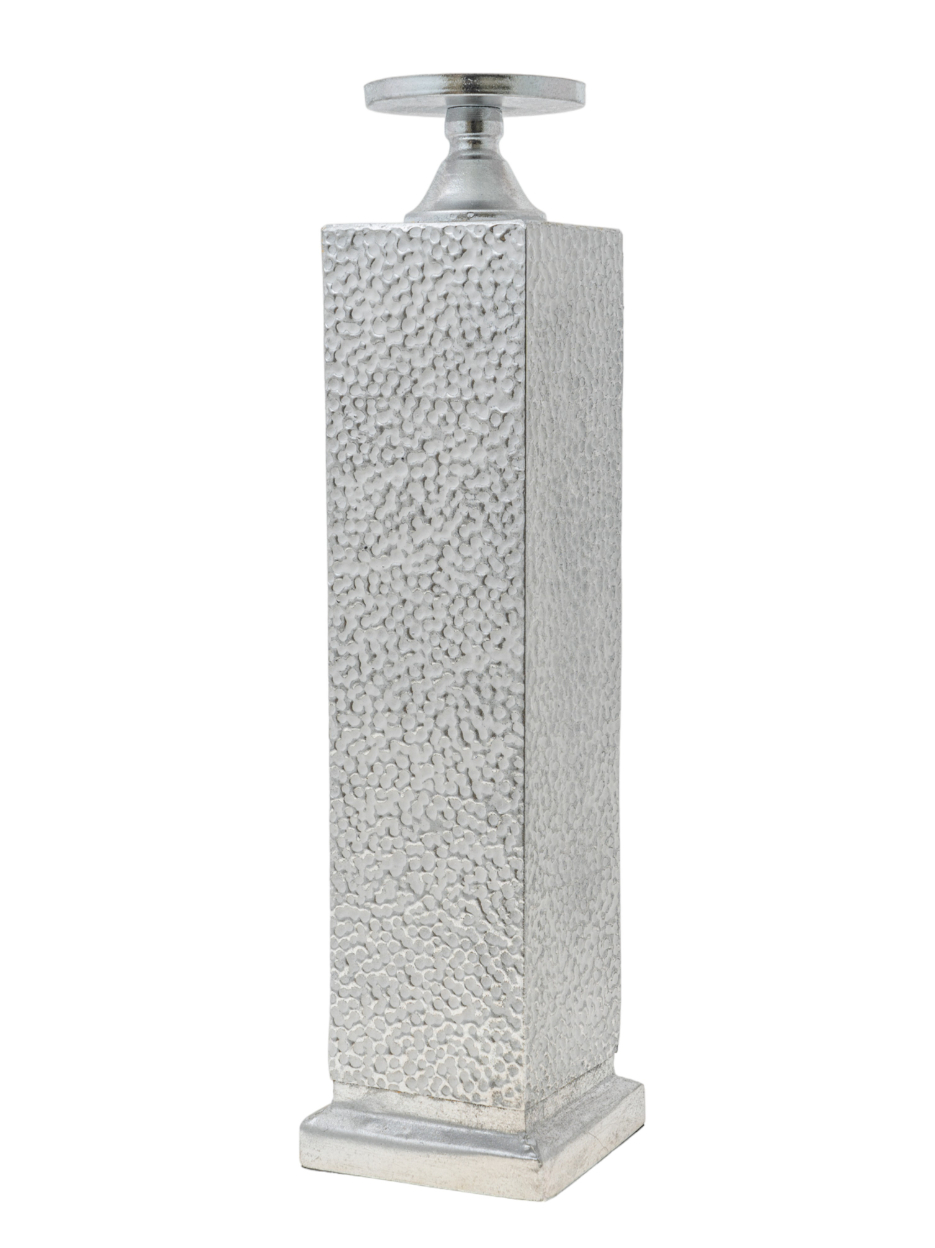 ZEN COLLECTION Κηροπήγιο Μεταλλικό Ασημί Σφυρίλατο 13,5x52εκ. Zen Collection 24.6.49670 (Υλικό: Μεταλλικό, Χρώμα: Ασημί ) - ZEN COLLECTION - 24.6.49670