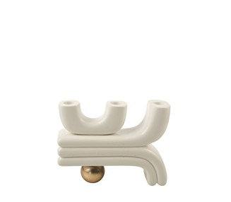 Κηροπήγιο Κεραμικό Λευκό Ματ 22,5x7x16,5εκ. Zen Collect