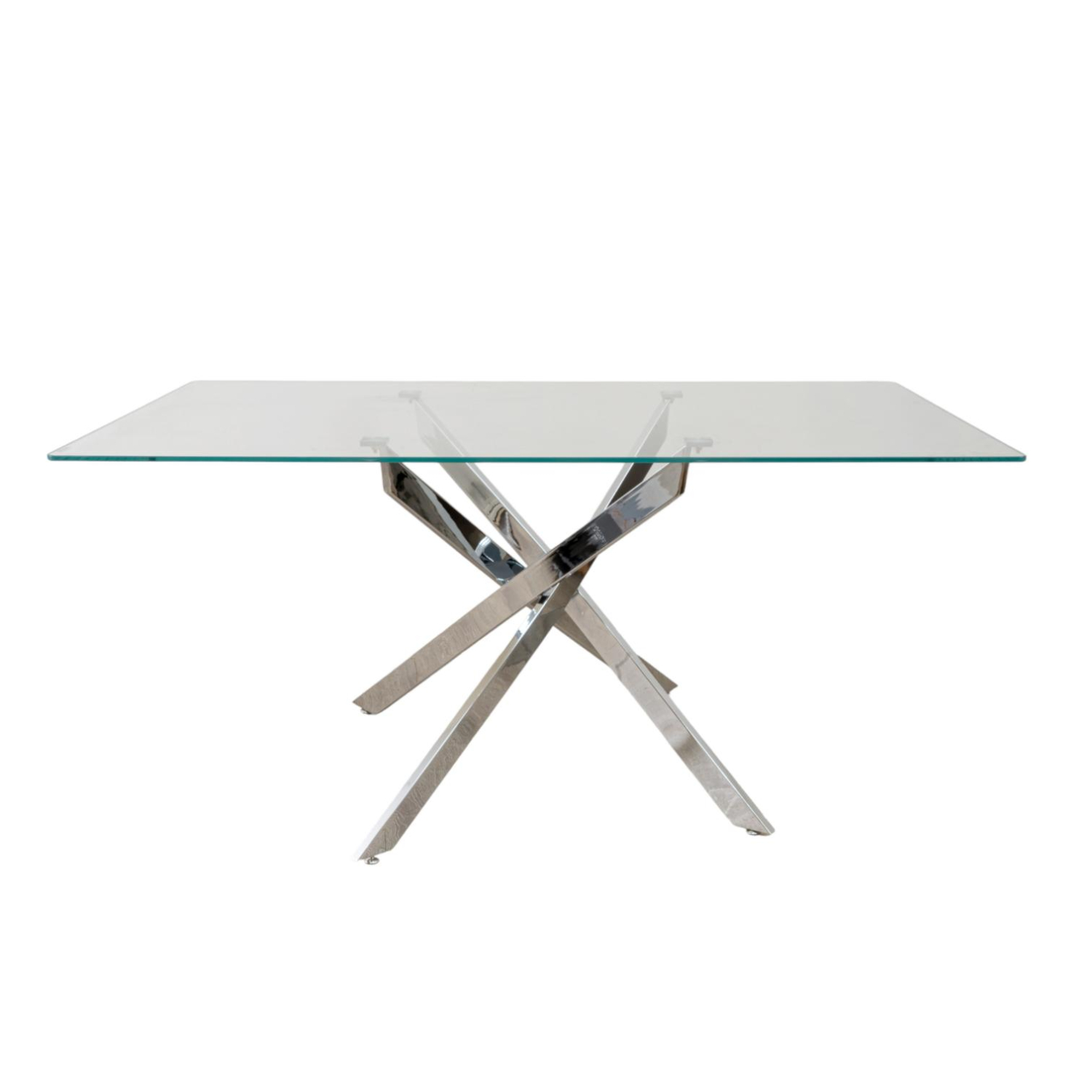 ZEN COLLECTION Τραπέζι Τραπεζαρίας Γυάλινο-Μεταλλικό Διάφανο-Ασημί 160x90x75εκ. Zen Collection 24.16.49949 (Υλικό: Μεταλλικό, Χρώμα: Ασημί ) - ZEN COLLECTION - 24.16.49949