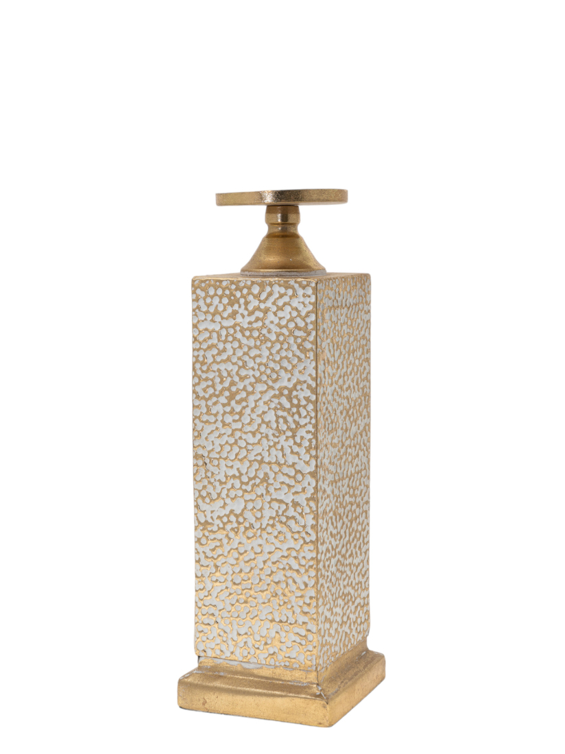 ZEN COLLECTION - ΣΗΜΑΝΤΙΚΟ: Σε περίπτωση διαφοράς τιμής από το κατάστημα ισχύει παντα και μόνο η τιμή του καταστήματος Κηροπήγιο Μεταλλικό Χρυσό Σφυρίλατο 13,5x41,5εκ. Zen Co