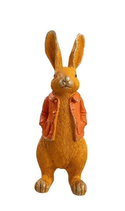 Διακοσμητικός Πασχαλινός Λαγός Polyester Πορτοκαλί 10x8x24εκ. Zen Collection 26.7.52596 (Υλικό: Polyester, Χρώμα: Πορτοκαλί) - ZEN COLLECTION - 26.7.52596
