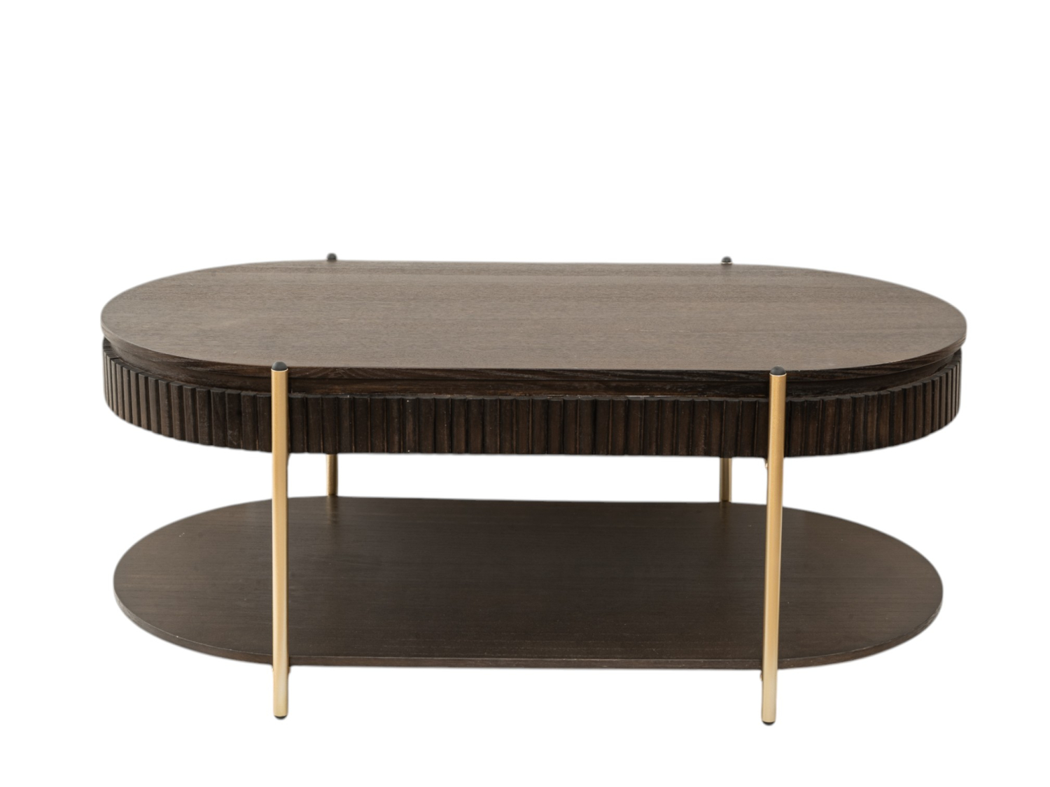 ZEN COLLECTION Τραπέζι Σαλονιού Με Ράφι Ξύλινο-Μεταλλικό Καφέ-Χρυσό 120x60x40εκ. Zen Collection 25.23.51743 (Υλικό: Ξύλο, Χρώμα: Καφέ) - ZEN COLLECTION - 25.23.51743