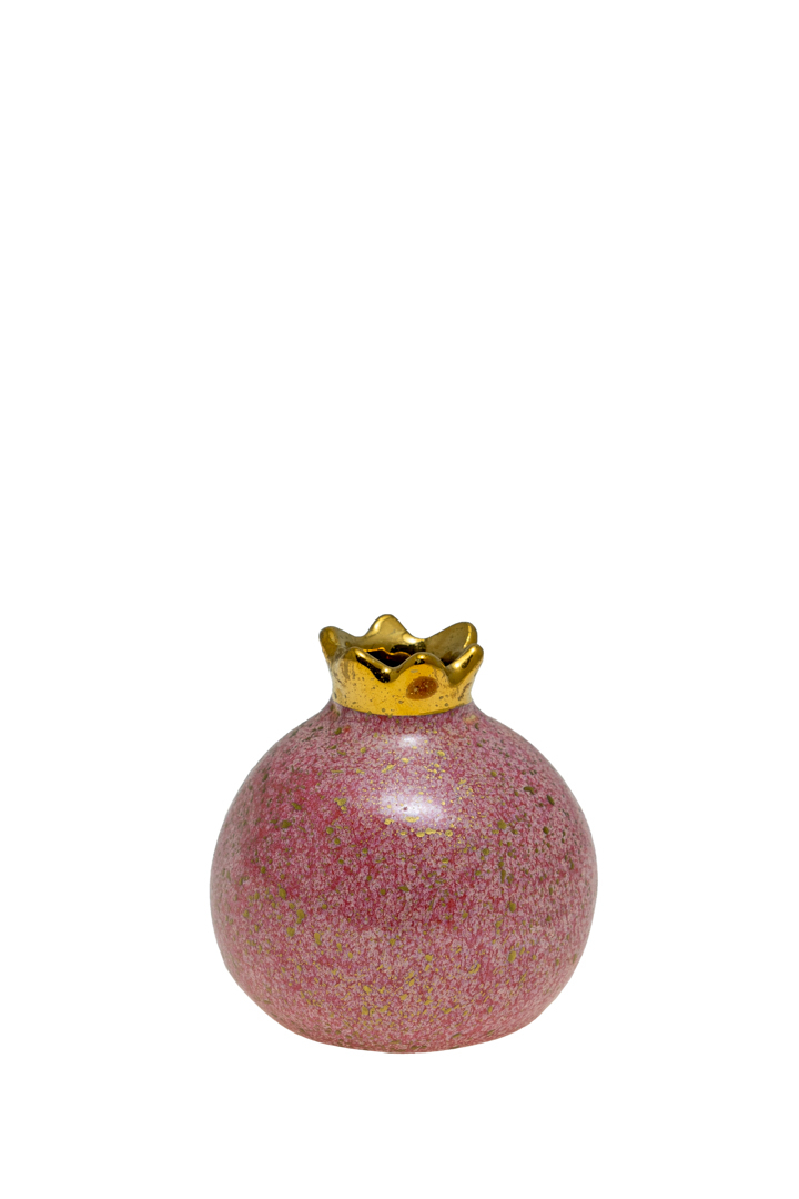 Ρόδι Κεραμικό Ροζ-Χρυσό 7,6εκ. Zen Collection 22.19.483